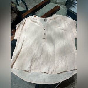 Women's Cream Button-Up Top